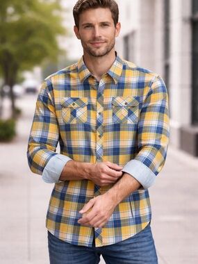 Ablanche New York Plaid Workcore Button Up Shirt - Men’s 3XL